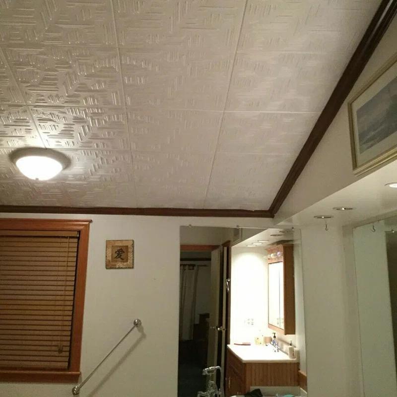 A La Maison Ceilings Country Wheat 1.6 ft. x 1.6 ft. Polystyrene Glue-up Ceiling Tile (Set of 96)