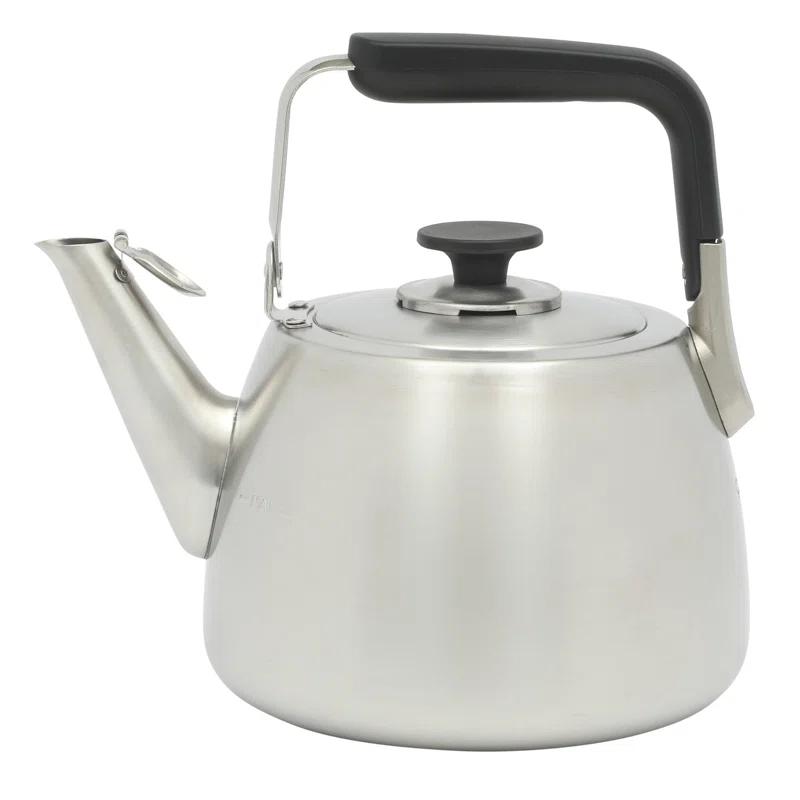 Sur La Table Kitchen Essentials Sur La Table Kitchen Essential Large 2 QT Heavy Gauge Brushed Stainless Steel Whistling Tea Kettle