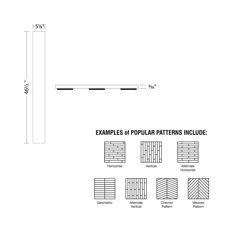 Architectural Products by Outwater L.L.C. 5-1/8" X 46-1/2" x 3/16" Peel and Stick Solid Wood Wall Paneling