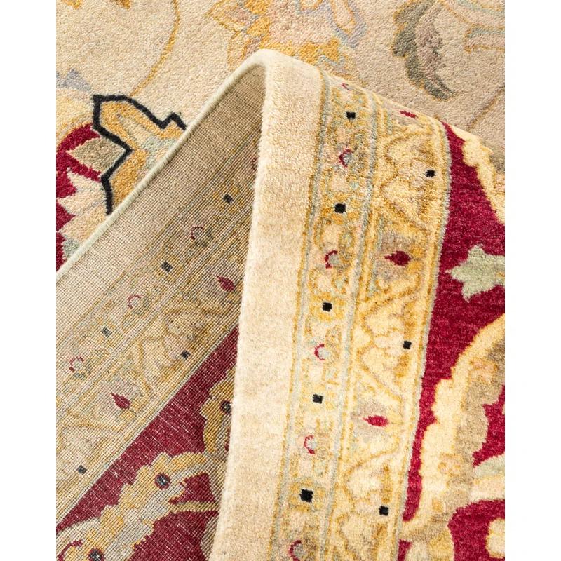 Solo Rugs Classic One-of-a-Kind Hand-Knotted New Age 10'3" x 14'1" Wool Area Rug in Ivory/Beige/Burgundy & Reviews | Perigold