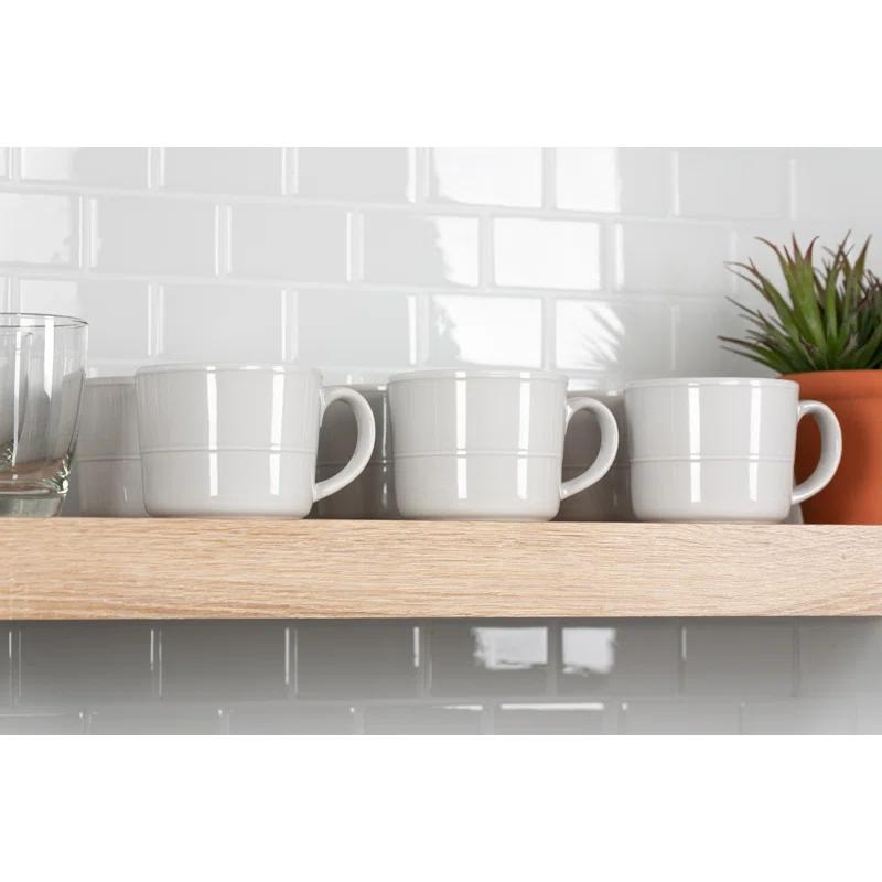 Ten Strawberry Street Double Line 3.75"/12 Oz Mug, Set Of 6 (Set of 6)