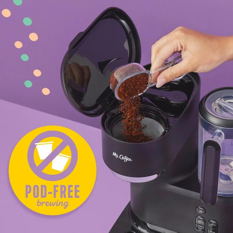 Mr. Coffee 2149282 Mr. Coffee Single-Serve Iced And Hot Coffee Maker And Blender With 2 Tumblers