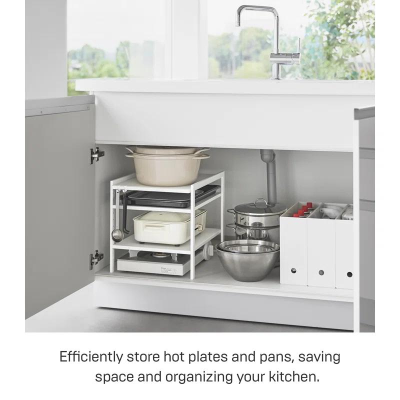 Yamazaki Home Yamazaki Home Three-Tier Cabinet Storage Rack, Steel, Adjustable