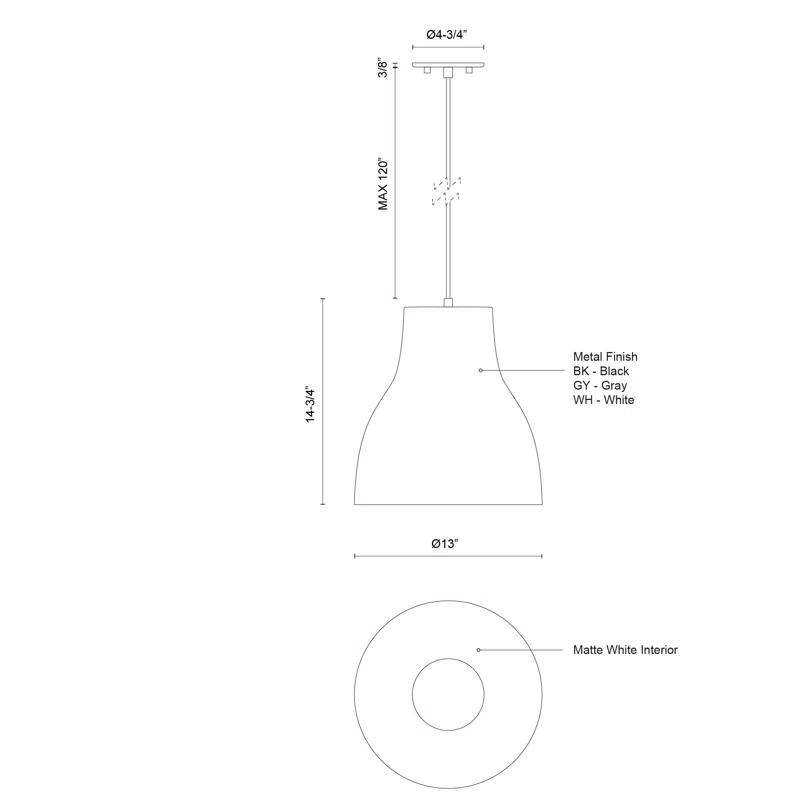 Kuzco Lighting Cradle 1 - Light Single Pendant