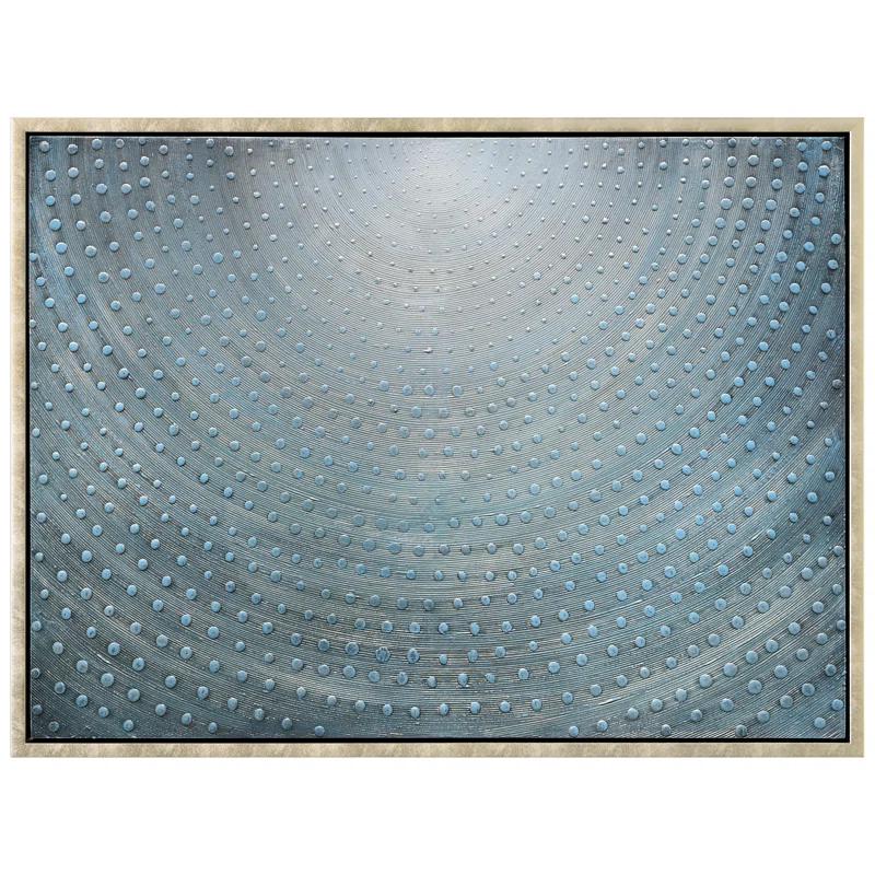 Empire Art Direct Cosmic Swirl Textured Metallic Hand Painted Blue Framed Canvas Wall Art
