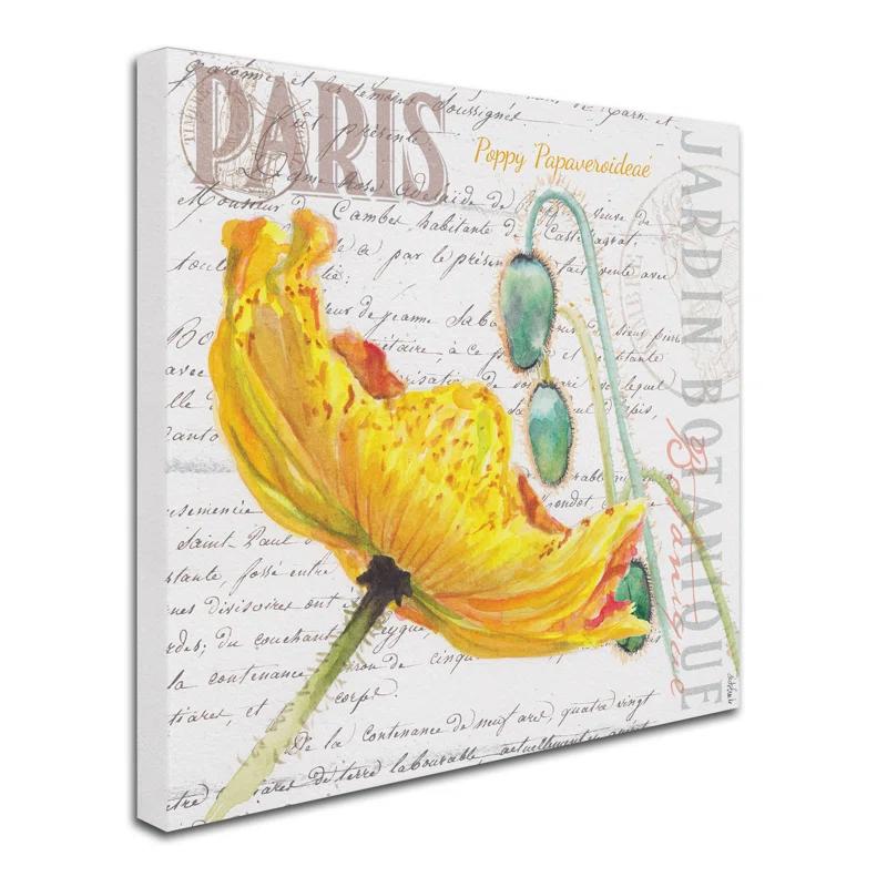 Trademark Fine Art " Paris Botanique Yellow Poppy " by Jennifer Redstreake