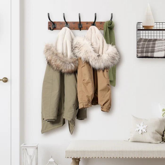 Spectrum Richmond Solid Wood Wall 5 - Hook Wall Mounted Coat Rack