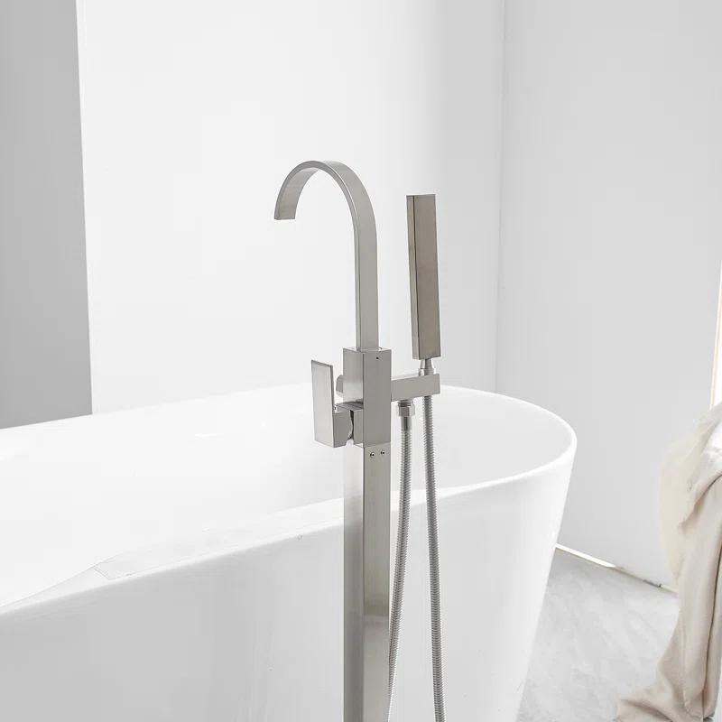 VIBRANTBATH A-97011-N 1 Handle Floor Clawfoot Tub Faucet with Diverter