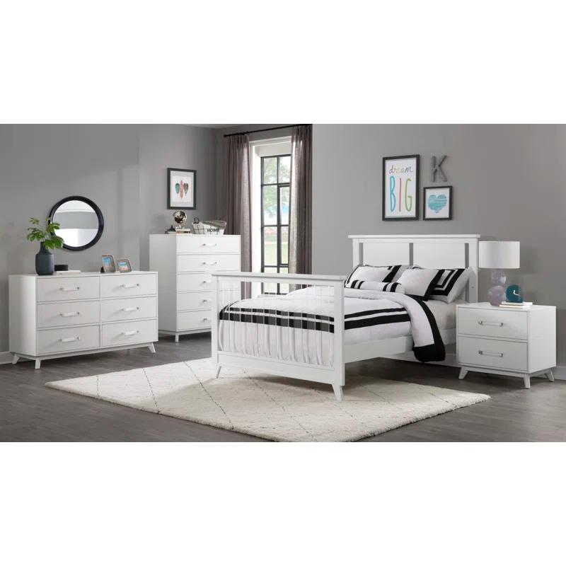 Holland 2 Drawer Nightstand, Acrylic Handles, Undermount Drawer Glides