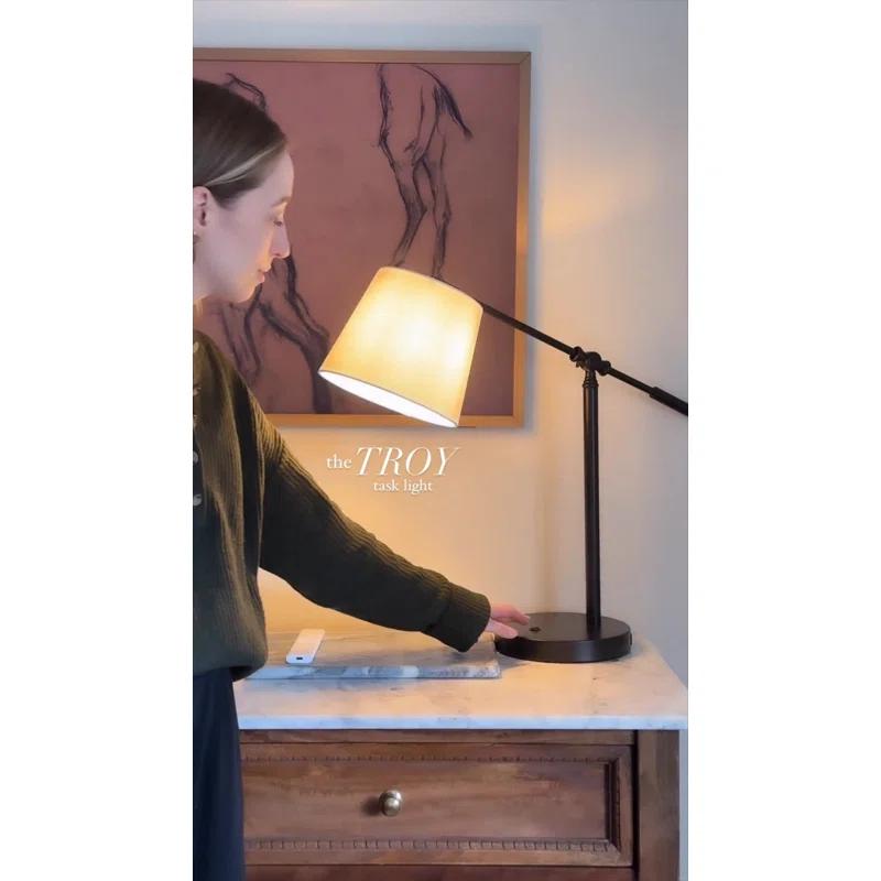 Troy 24 in. Classic Contemporary Iron LED Task Lamp with USB Charging Port, Oil Rubbed Bronze