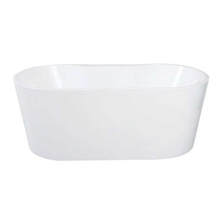 Kingston Brass Kingston Brass Aqua Eden 66-5/16-Inch Acrylic Oval Double Ended Freestanding Tub with Drain VTDE673223