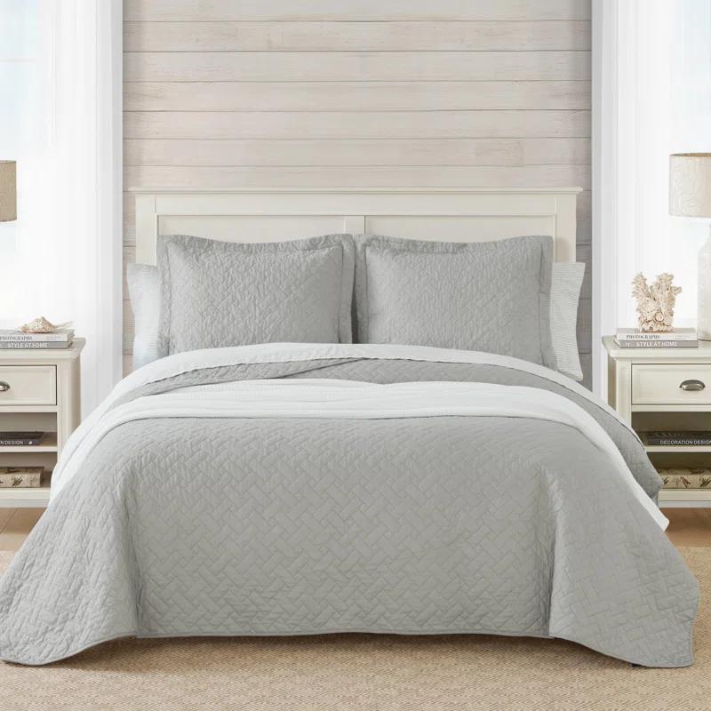 Tommy Bahama Home Tommy Bahama Raffia Solid Cotton Reversible Quilt Set