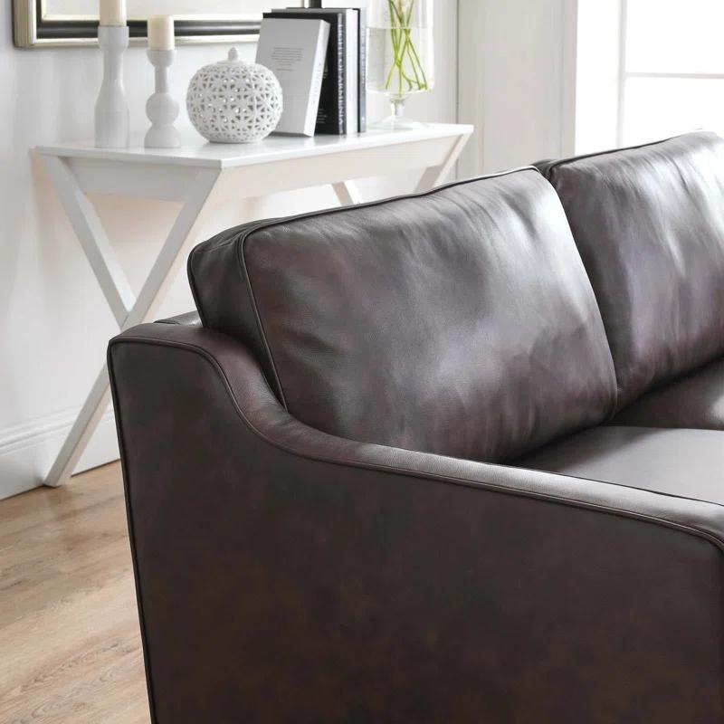 Modway Impart Mid-century Modern Top-grain Leather Sofa