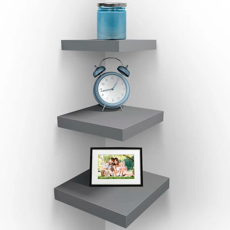 Sorbus Floating Square Shelves Mix Size Set of 3