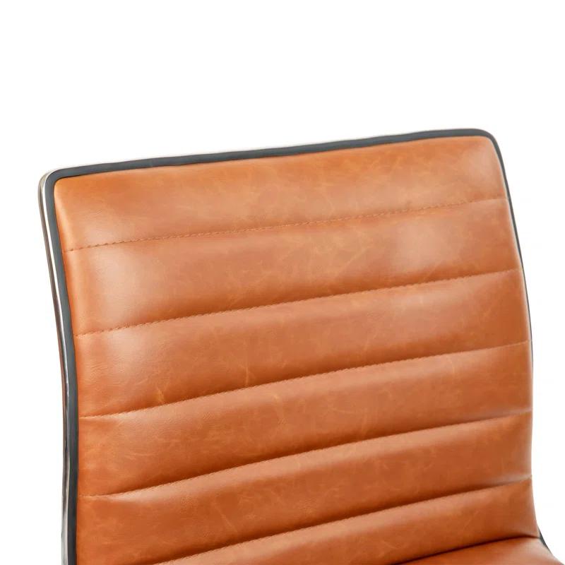 Flash Furniture Merchiston Low-Back Modern Ribbed Upholstered Vinyl Swivel Desk Chair by Flash Furniture