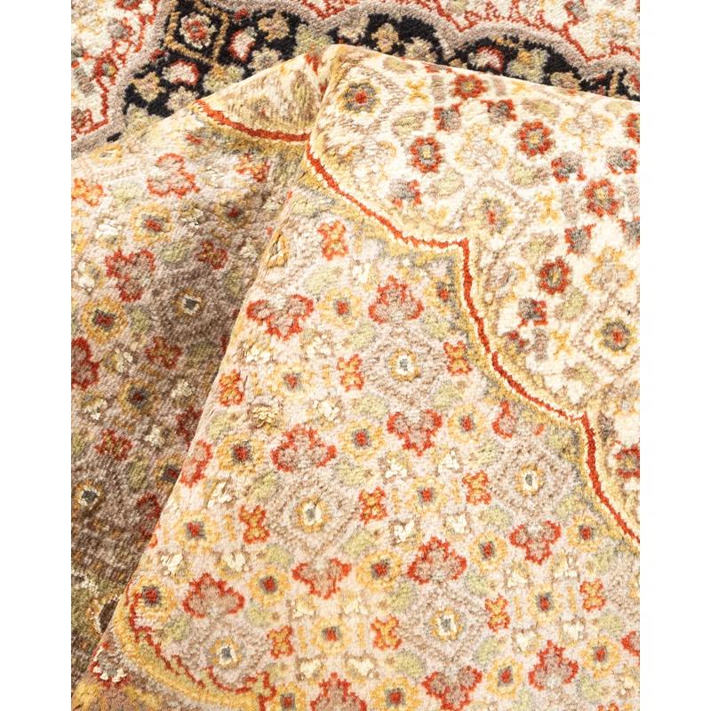 Hand-Knotted Ivory Wool Oriental 8' x 10' Area Rug