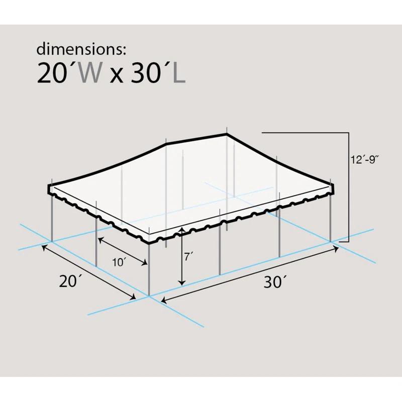 Party Tents Direct 20' x 20' Weekender Pole Party Tent with Sidewalls, Red