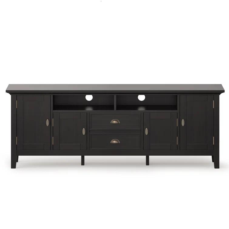 Simpli Home Redmond 72"W Solid Wood TV Stand for TVs up to 80" with Storage Cabinets