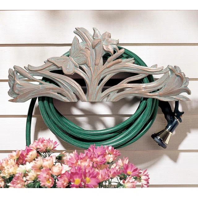 Copper Verdigris Butterfly Decorative Aluminum Hose Holder