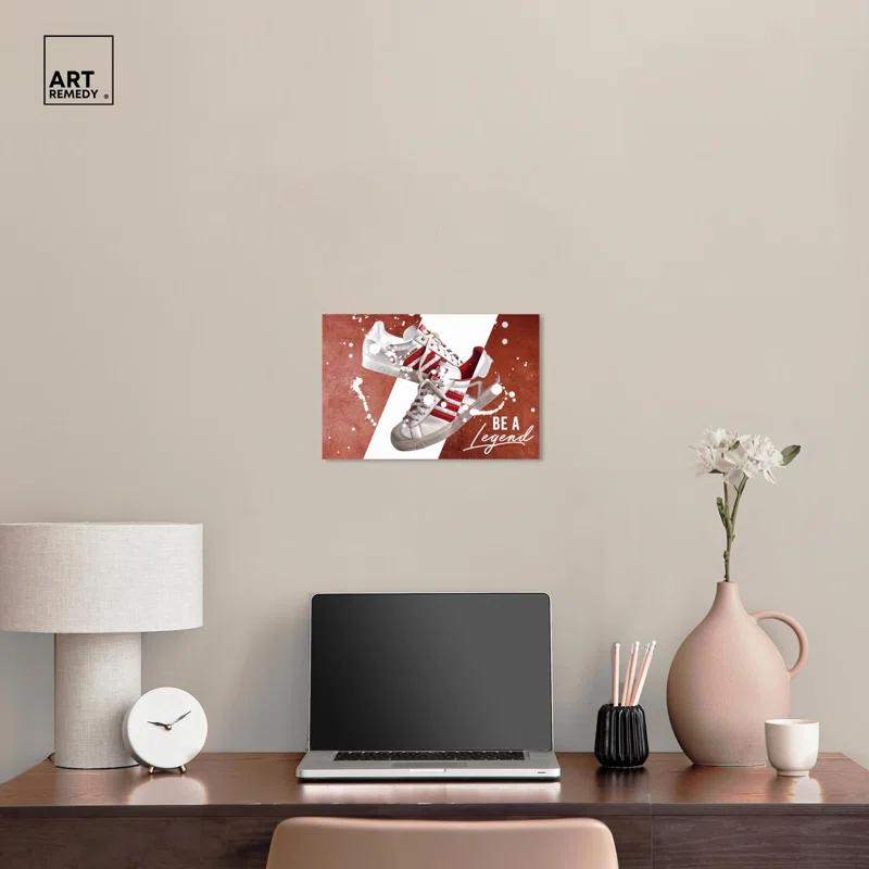 Art Remedy Be A Legend Red Sneaker Pair Canvas Mancave Art by Art Remedy