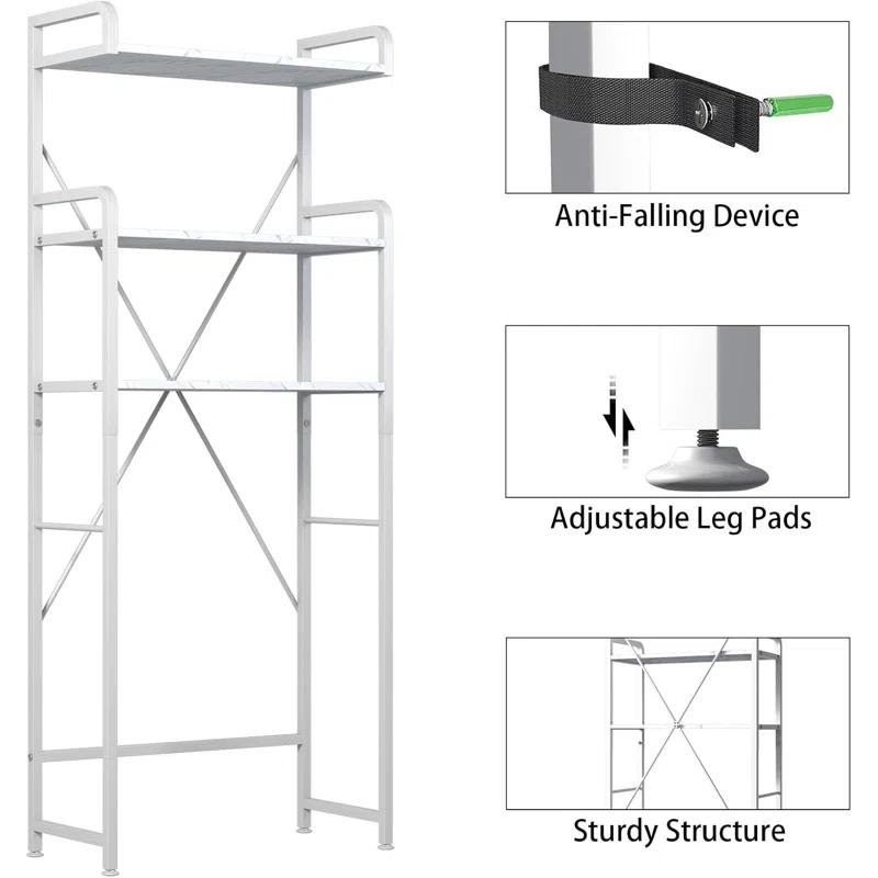 Over The Toilet Storage Rack With 3-Tier Bathroom Shelves