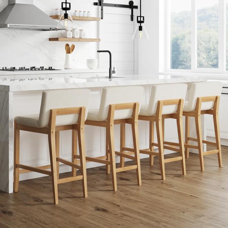 Nathan James Upholstered Wooden Stool