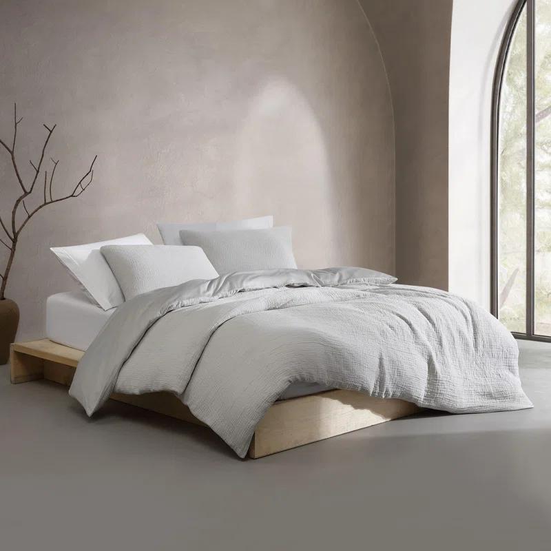 Calvin Klein Washed Texture Solid Cotton Duvet Cover Set
