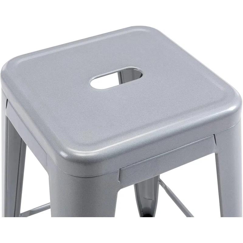 Williston Forge Kohki 24" Counter Stool Metal Bar Stools Counter Height Barstools Backless Indoor/Outdoor Bar Stools Kitchen Counter Stools Chairs(Set of 4)