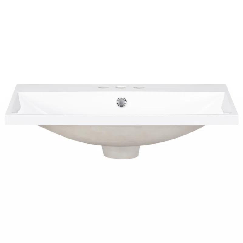 Wenty 18'' White Ceramic Rectangular Bathroom Sink