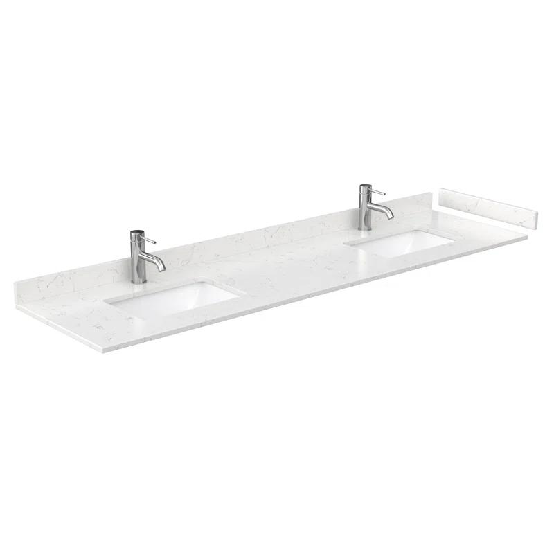 Wyndham Collection Maroni 80'' Double Bathroom Vanity with Marble Top