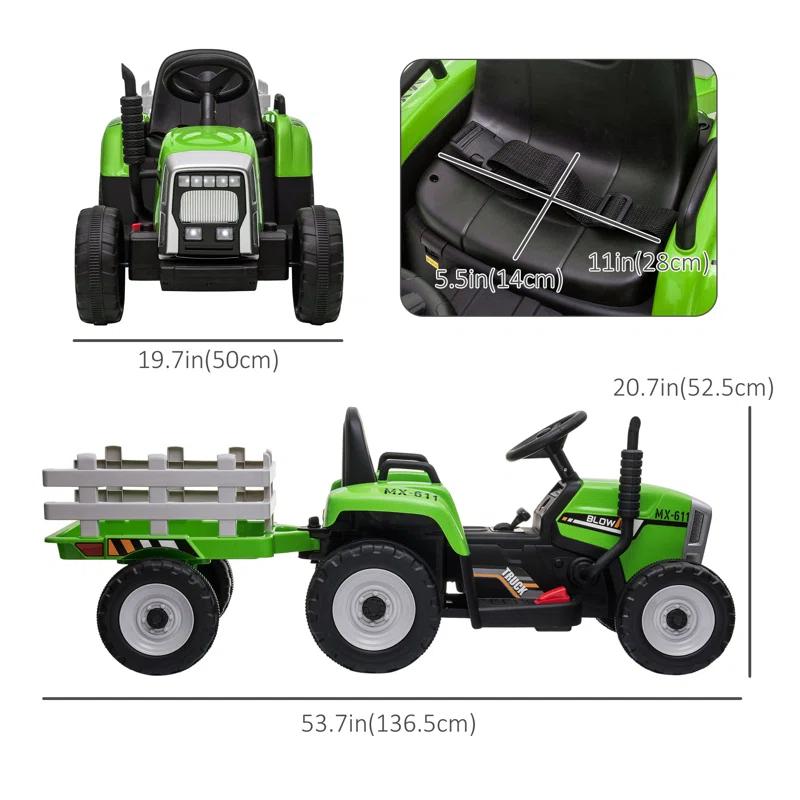 Aosom Aosom 12 Volt 1 Seater All-Terrain Vehicles Battery Powered Ride On with Remote Control