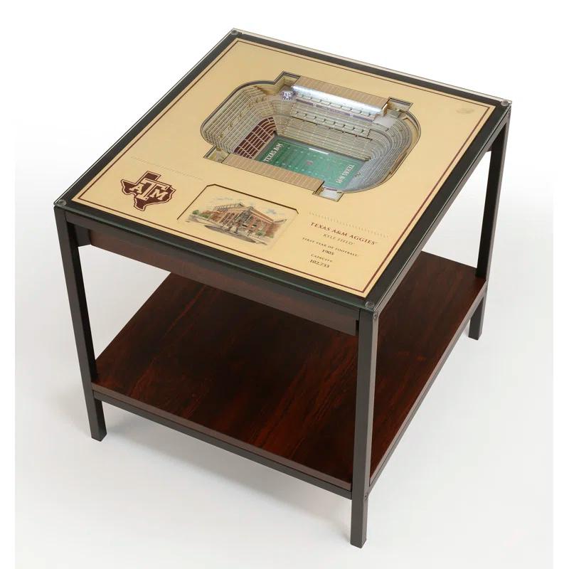 YouTheFan Glass Top End Table