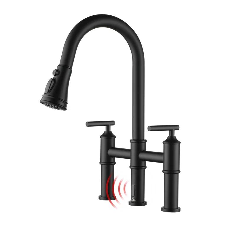 CASAINC 1.8 GPM Single-Handle Spring Pull-Down Kitchen Faucet Single Hole Faucet