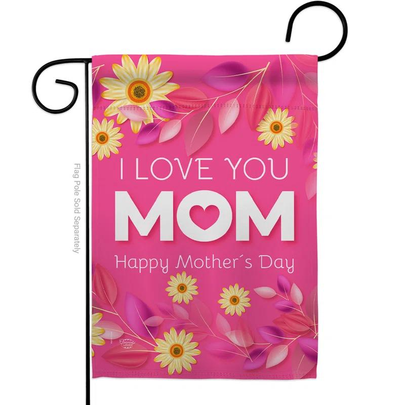 Ornament Collection Double Sided Polyester Mother's Day House Flag
