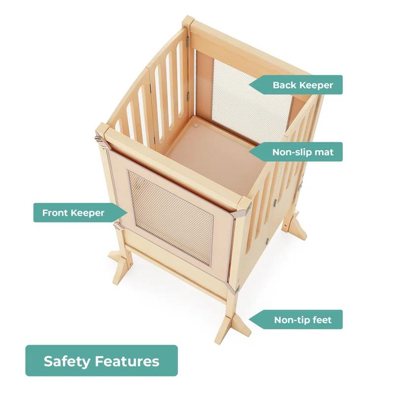 Guidecraft Contemporary Kitchen Helper Foldable Step Stool