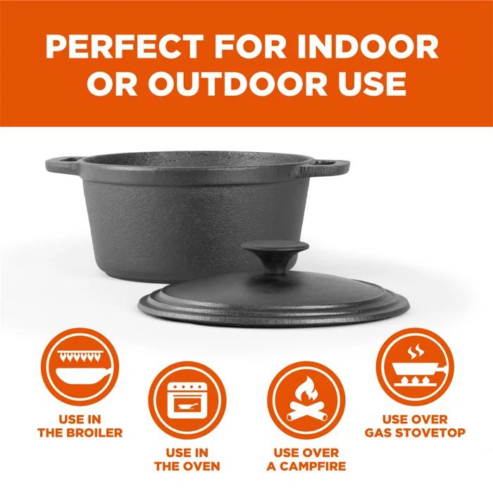 Commercial Chef Commercial Chef Cast Iron Dutch Oven