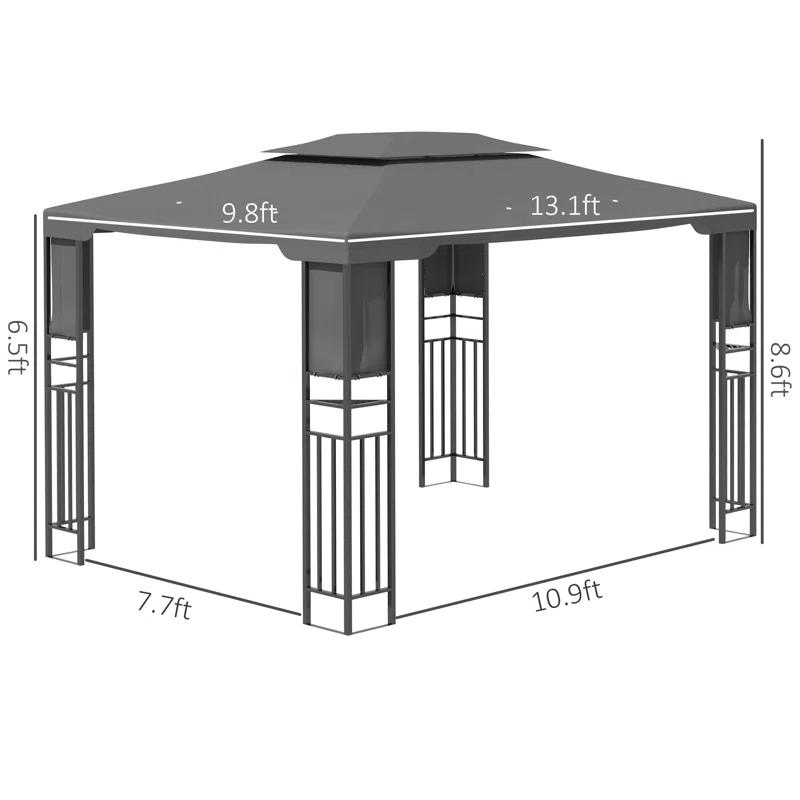 Outsunny 13 Ft. W x 10 Ft. D Steel Patio Gazebo