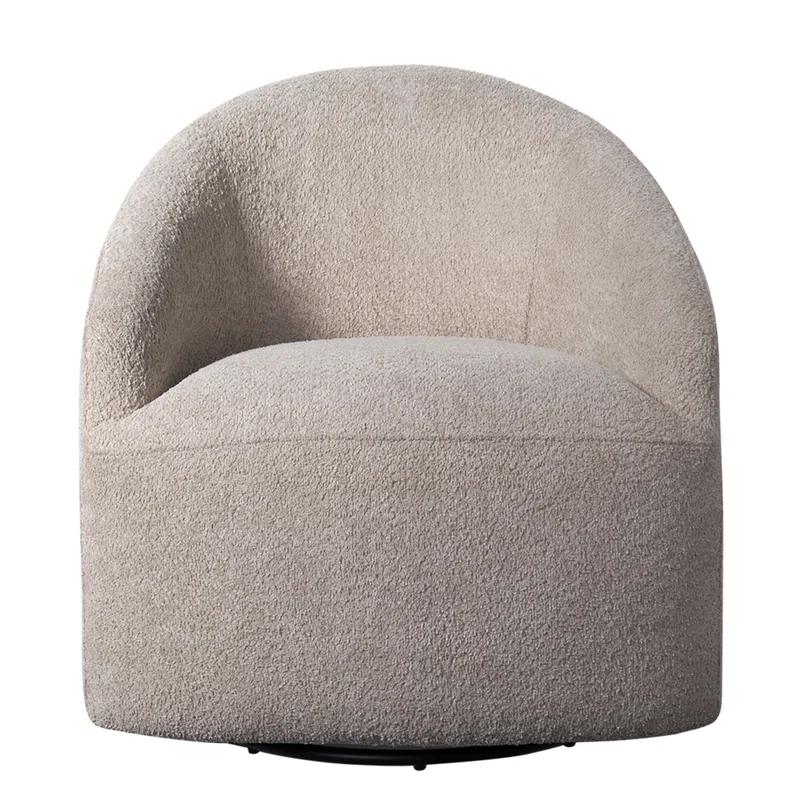 Orren Ellis Upholstered 360 Degree Swivel Chair Beige See below
