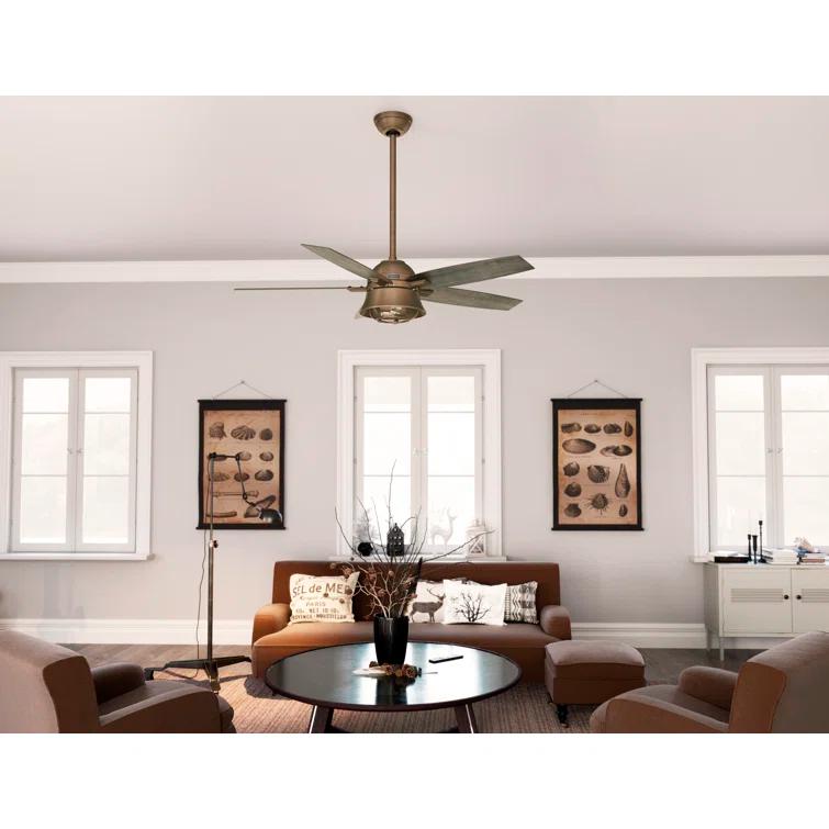 Hunter Fan 52" Hampshire 5 - Blade Ceiling Fan With LED Light Kit And Handheld Remote