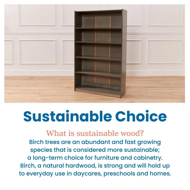 ECR4Kids ECR4Kids Classic Bookcase, 60in, Adjustable Shelves