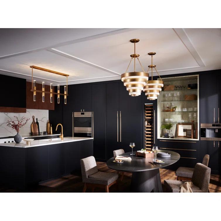 Fredrick Ramond Cecily 10-Light Linear Pendant with Faceted Crystal Rods