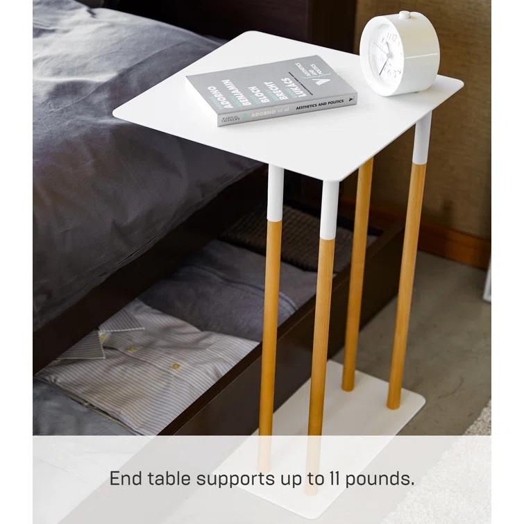 Plain Yamazaki Home Steel + Wood Sofa C Table End Table Coffee Tray, Bedside Or Living Room