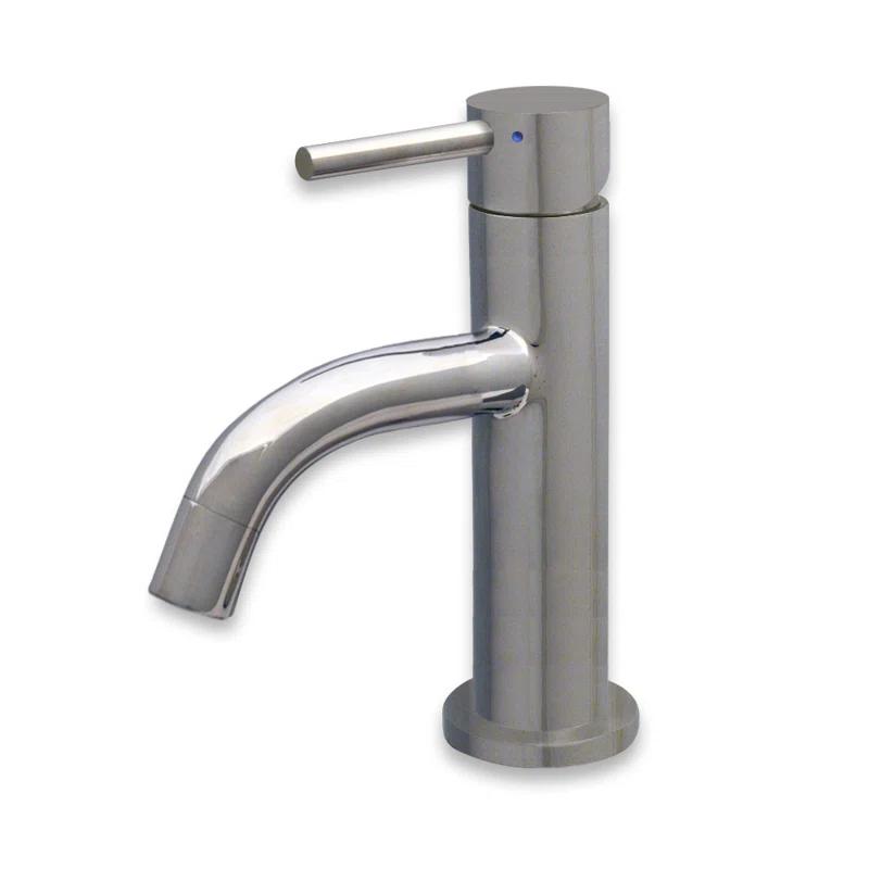 Whitehaus Collection WHS1010-SB-PSS Whitehaus Collection Stainless Steel Single Lever Bathroom Faucet with Pop-up Drain