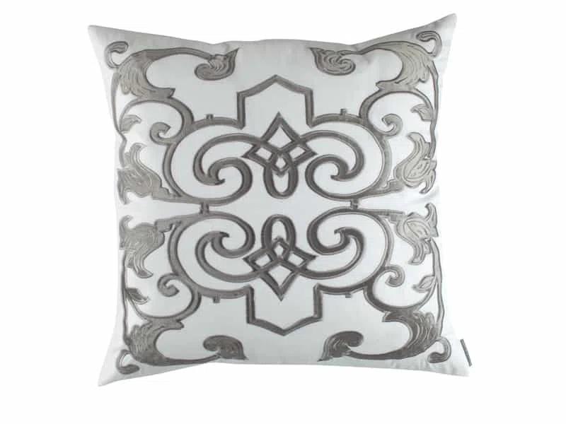 Lili Alessandra Mozart Appliqued Feather Linen Throw Pillow