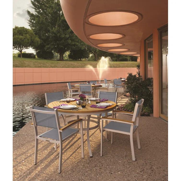 Oxford Garden Travira Stacking Patio Arm Chair (Set of 4)