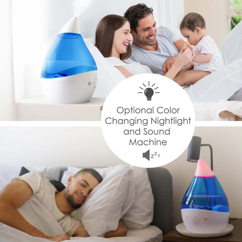 Crane USA Drop 2.0 , 4-in-1 Cool-Mist Humidifier with Aroma Tray & Sound Machine
