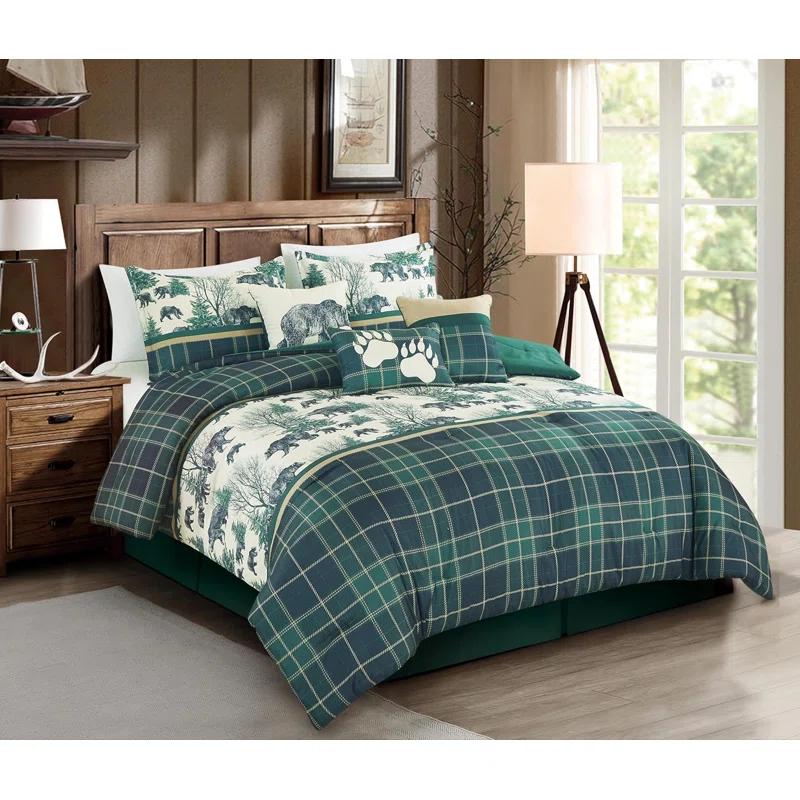 Chezmoi Collection Southwestern Cabin Lodge Bedding 7-Piece Bear Comforter Set