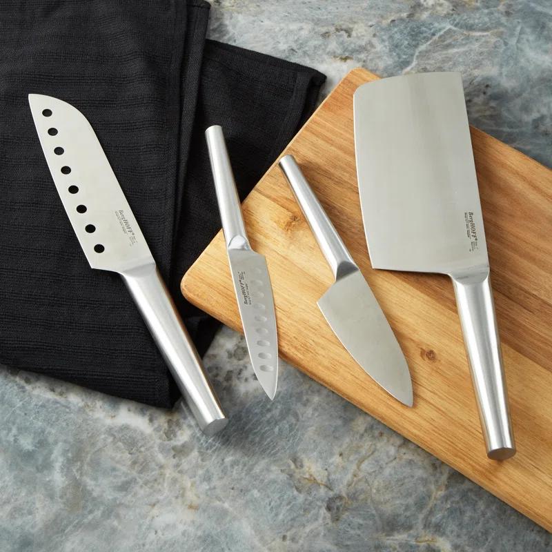 BergHOFF BergHOFF International Straight 4pc Stainless Steel Santoku Knife Set