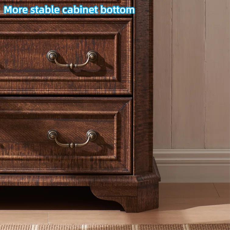 Laurel Foundry Modern Farmhouse® Theron Farmhouse 5 Drawer Bedroom Dresser, Wood Tall Chest of Drawers, Closet Storage for Bedroom