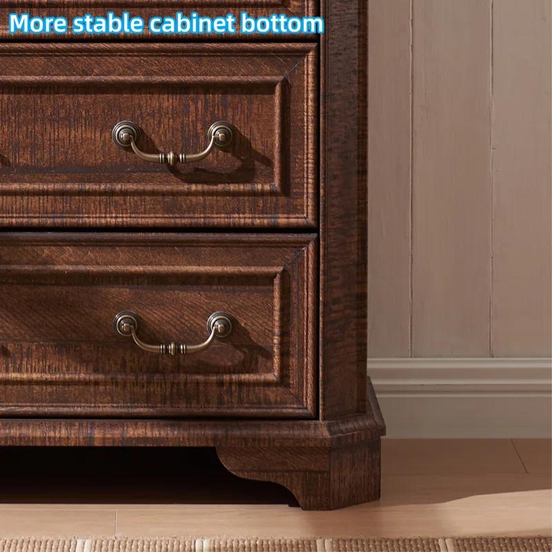 Laurel Foundry Modern Farmhouse® Theron Farmhouse 5 Drawer Bedroom Dresser, Wood Tall Chest of Drawers, Closet Storage for Bedroom